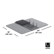 UMBRA - UDry Peg Dish Rack with Mat _ Charcoal