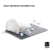 UMBRA - UDry Peg Dish Rack with Mat _ Charcoal
