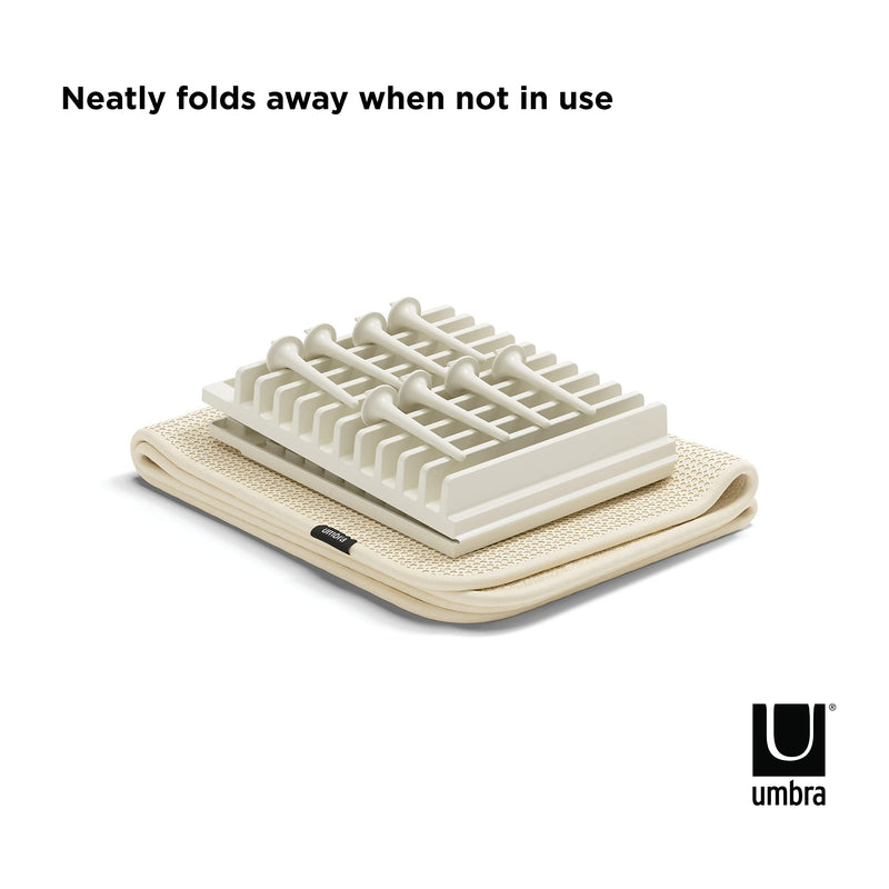 UMBRA - UDry Peg Dish Rack with Mat _ Linen
