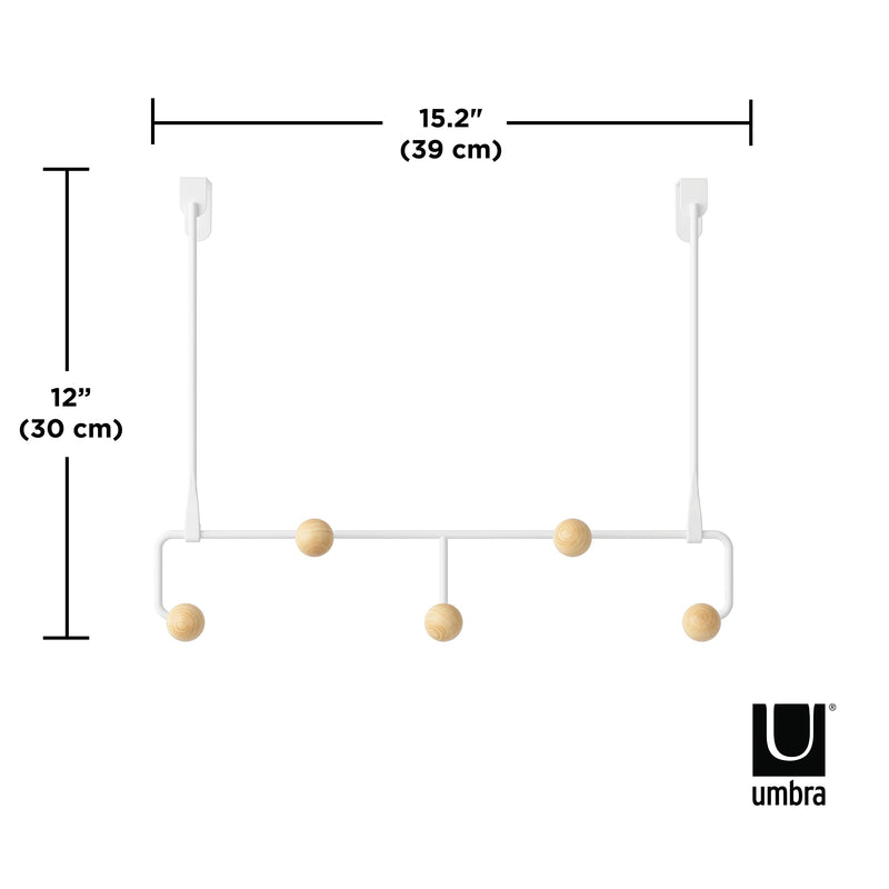 UMBRA - Estique 5 Over the Door Hook _ White-Natural