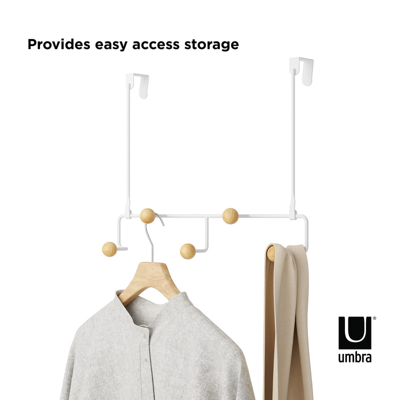 UMBRA - Estique 5 Over the Door Hook _ White-Natural