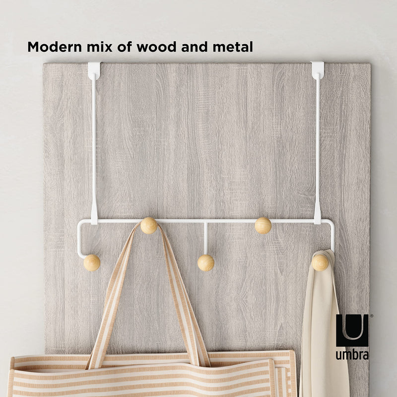 UMBRA - Estique 5 Over the Door Hook _ White-Natural