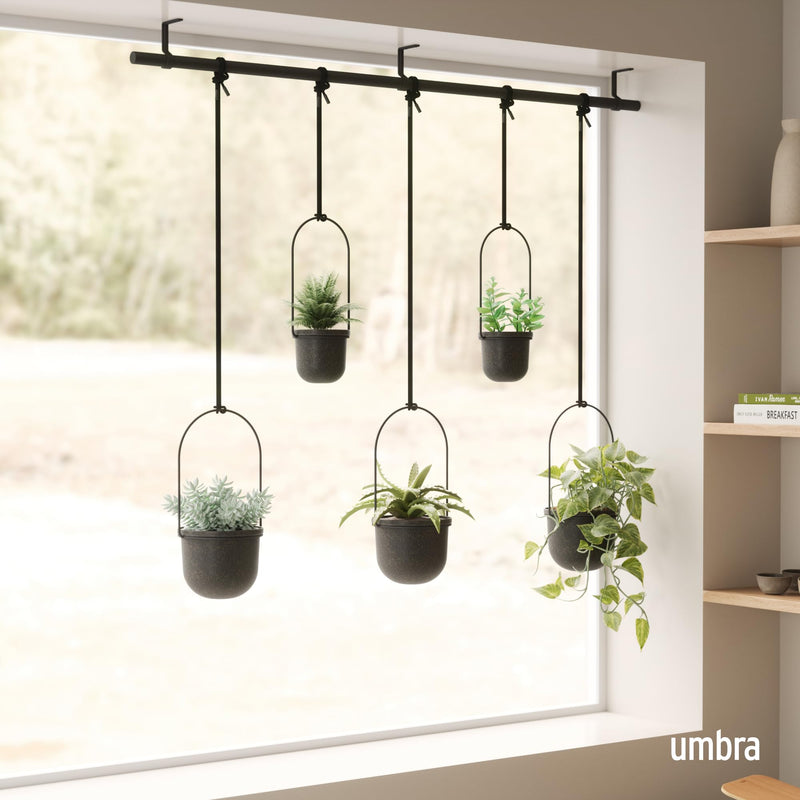 UMBRA - Triflora Hanging Planters, Set of 5 _ Black
