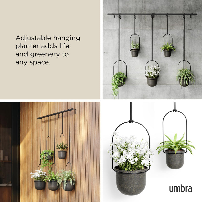 UMBRA - Triflora Hanging Planters, Set of 5 _ Black