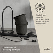 UMBRA - Triflora Hanging Planters, Set of 5 _ Black