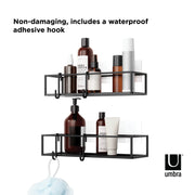 UMBRA - Cubiko Adhesive Shower Bins, Set of 2 _ Black / Set of Two