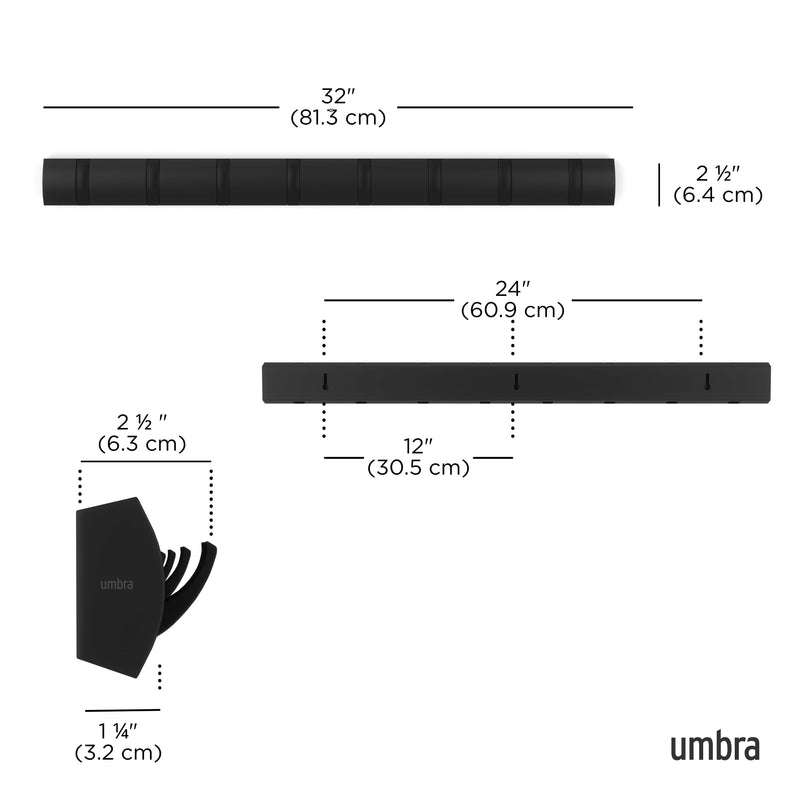UMBRA - Flip 8 Wall Hook _ Black-Black