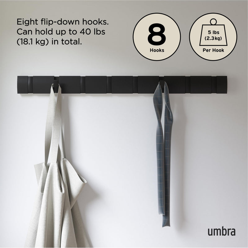 UMBRA - Flip 8 Wall Hook _ Black-Black