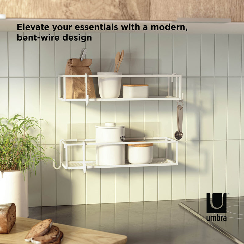 UMBRA - Cubiko Adhesive Shower Bins, Set of 2 _ White / Set of Two