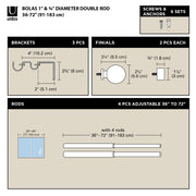 UMBRA - Bolas Double Curtain Rod _ Eco-Friendly Nickel / 36-72" (91-183 cm) / 1" (2.5 cm)