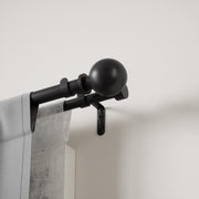 UMBRA - Bolas Double Curtain Rod _ Matte-Black / 72-144" (183-366 cm) / 1" (2.5 cm)