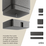 UMBRA - Cubiko Wall Planter _ Black