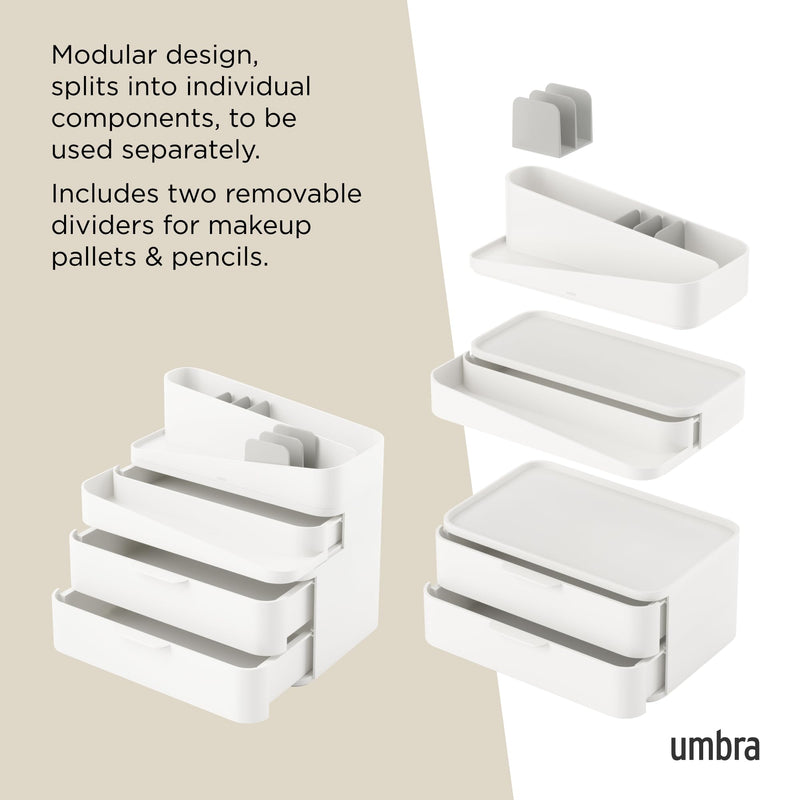UMBRA - Glam Cosmetic Organizer Large _ White-Grey