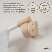 UMBRA - Bellwood Curtain Rod _ White-Natural / 42-120" (107-305 cm) / 1" (2.5 cm)