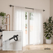 UMBRA - Ringlet Curtain Rod _ Matte-Black / 42-120" (107-305 cm) / 1" (2.5 cm)