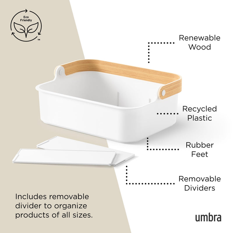 UMBRA - Bellwood Storage Bin _ White-Natural / Large