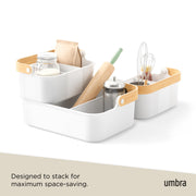 UMBRA - Bellwood Storage Bin _ White-Natural / Medium