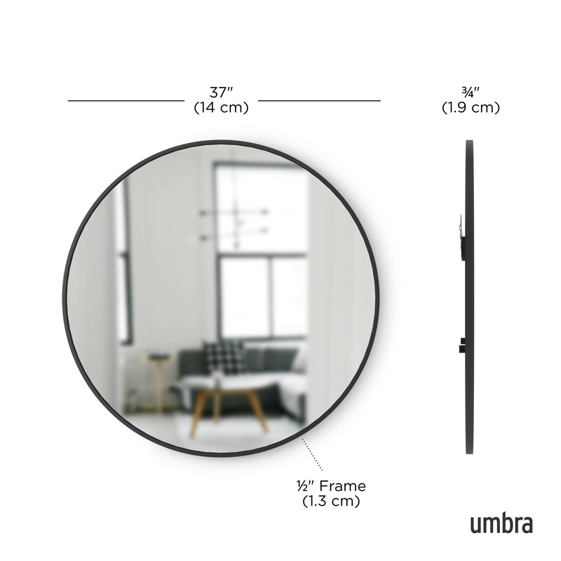 UMBRA - Hub Wall Mirror _ Black / 37" (94 cm)