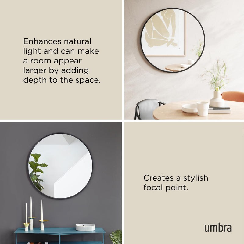 UMBRA - Hub Wall Mirror _ Black / 37" (94 cm)