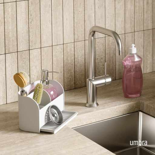 UMBRA - Sling Sink Caddy with Soap Pump _ White