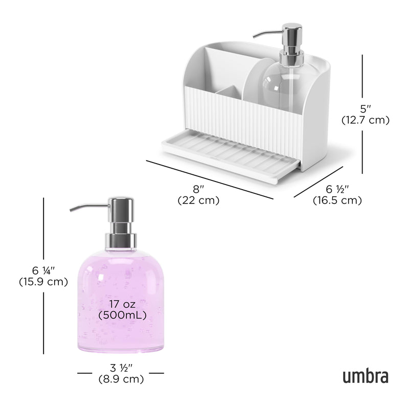 UMBRA - Sling Sink Caddy with Soap Pump _ White