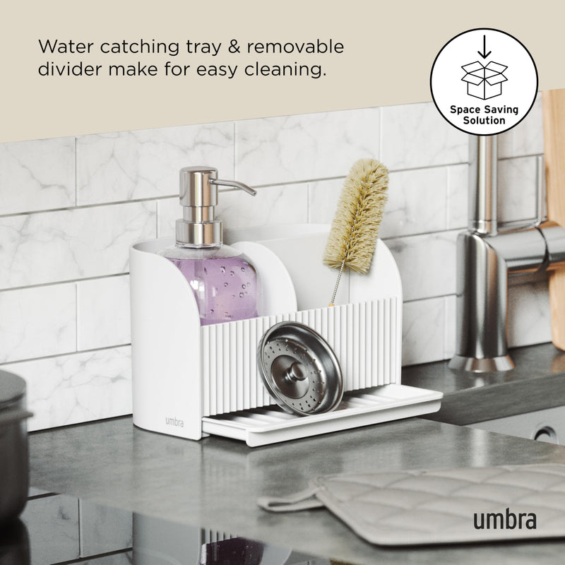 UMBRA - Sling Sink Caddy with Soap Pump _ White