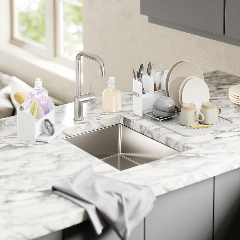 UMBRA - Sling Sink Caddy with Soap Pump _ White