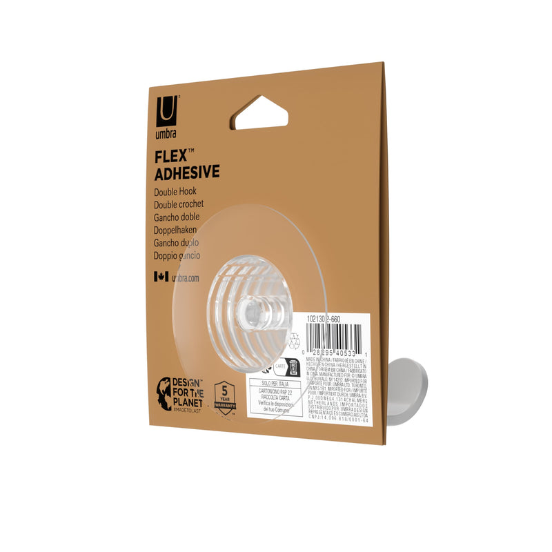 UMBRA - Flex Adhesive Double Hook _ White