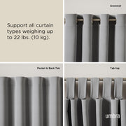 UMBRA - Loop 1" Curtain Rod _ Eco-Friendly Nickel / 42-120" (107-305 cm) / 1" (2.5 cm)