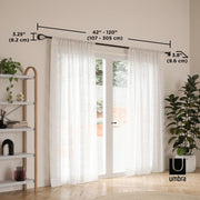 UMBRA - Loop 1" Curtain Rod _ Matte-Black / 42-120" (107-305 cm) / 1" (2.5 cm)