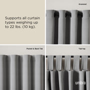UMBRA - Loop 1" Curtain Rod _ Matte-Black / 42-120" (107-305 cm) / 1" (2.5 cm)