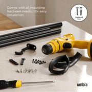 UMBRA - Loop 1" Curtain Rod _ Matte-Black / 42-120" (107-305 cm) / 1" (2.5 cm)