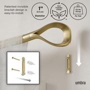 UMBRA - Loop 1" Curtain Rod _ Gold / 42-120" (107-305 cm) / 1" (2.5 cm)