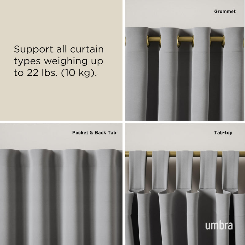 UMBRA - Loop 1" Curtain Rod _ Gold / 42-120" (107-305 cm) / 1" (2.5 cm)