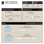 UMBRA - Loop 1" Curtain Rod _ Gold / 42-120" (107-305 cm) / 1" (2.5 cm)