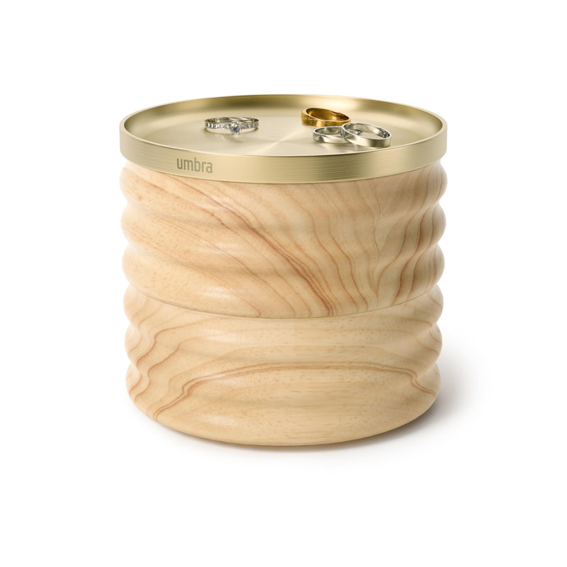 UMBRA - Tesora Wood Storage Box _ Natural-Brass