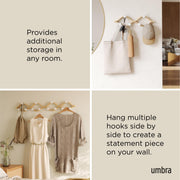 UMBRA - Montage 6 Wall Hook _ White-Natural