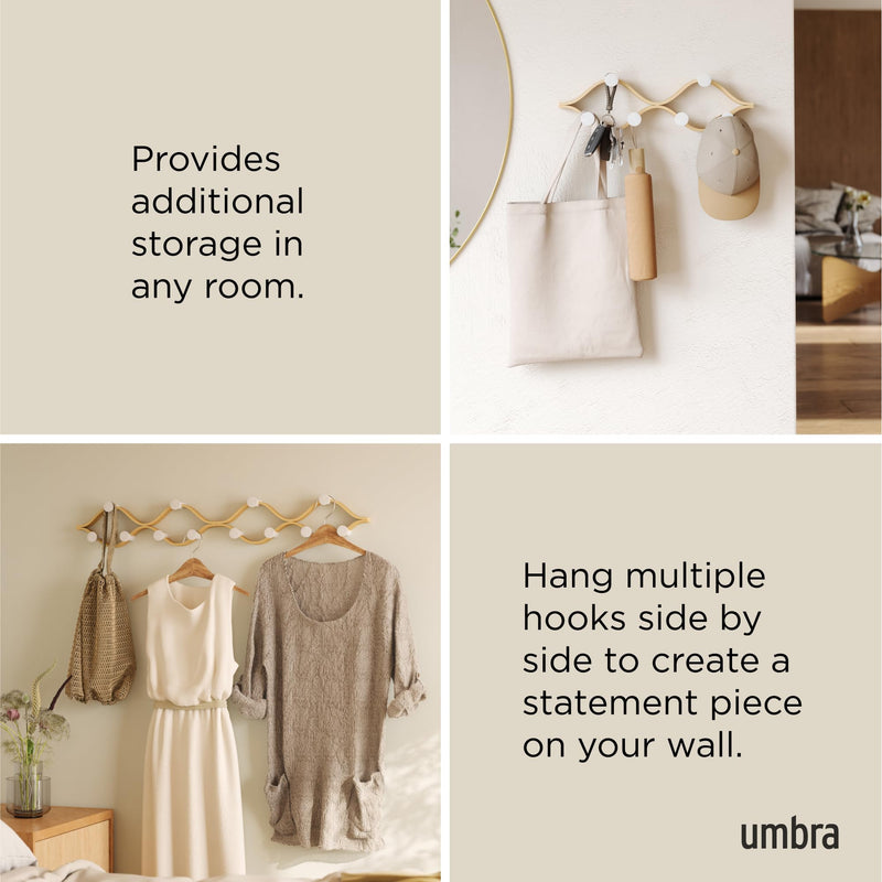 UMBRA - Montage 6 Wall Hook _ White-Natural