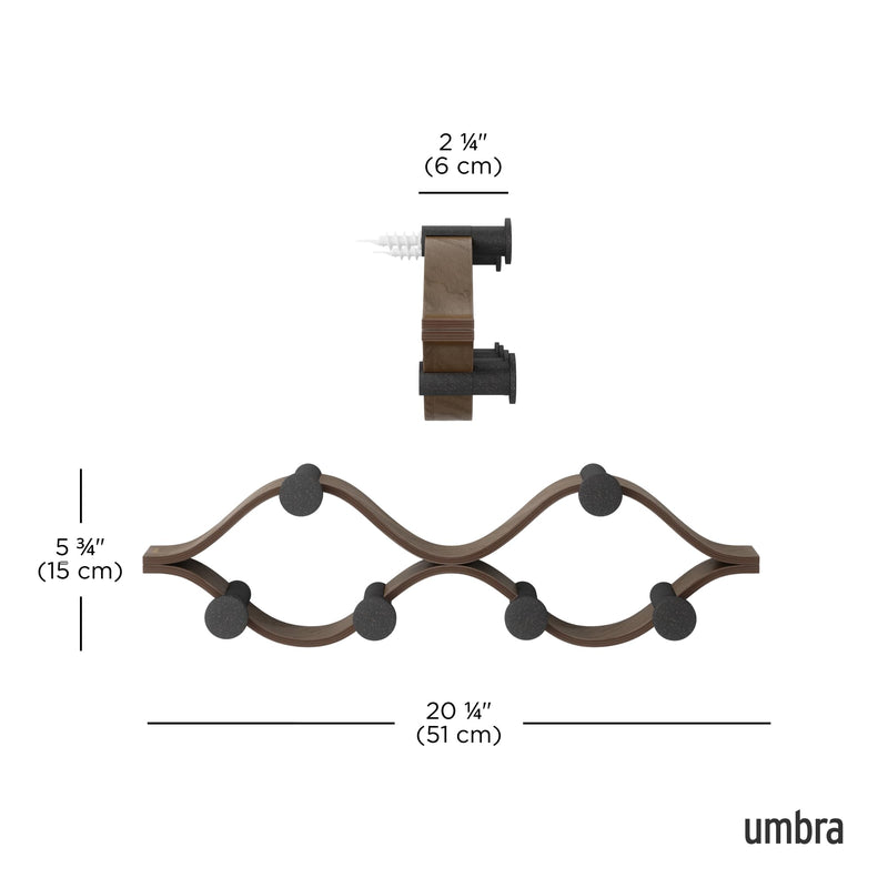 UMBRA - Montage 6 Wall Hook _ Black-Walnut