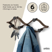 UMBRA - Montage 6 Wall Hook _ Black-Walnut