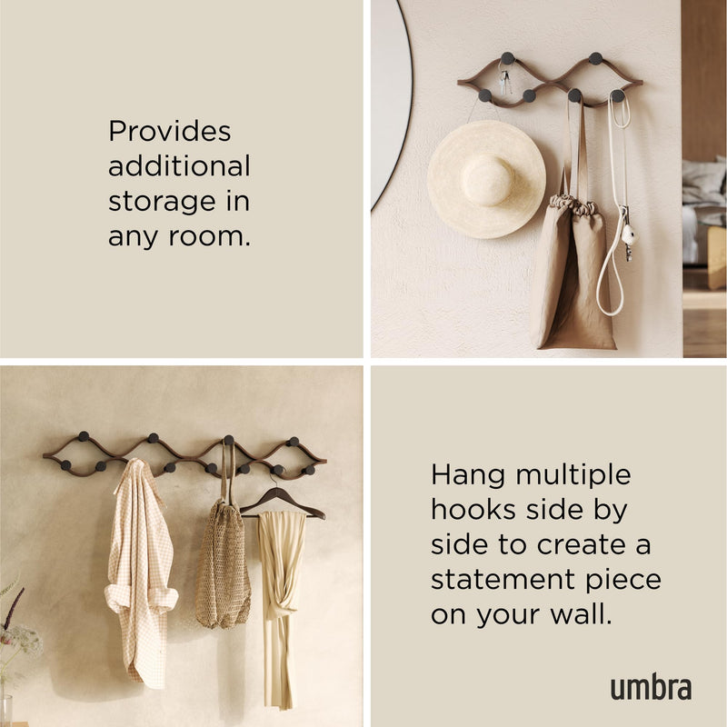 UMBRA - Montage 6 Wall Hook _ Black-Walnut