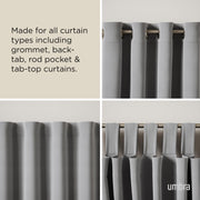 UMBRA - Cappa Curtain Rod _ 120-180" (305-457 cm) / Nickel / 1" (2.5 cm)