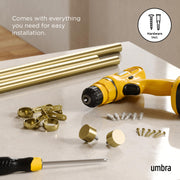 UMBRA - Cappa Curtain Rod _ 120-180" (305-457 cm) / Gold / 1" (2.5 cm)