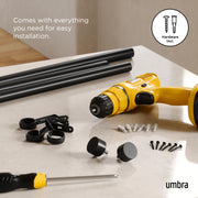 UMBRA - Cappa Curtain Rod _ 120-180" (305-457 cm) / Matte-Black / 1" (2.5 cm)