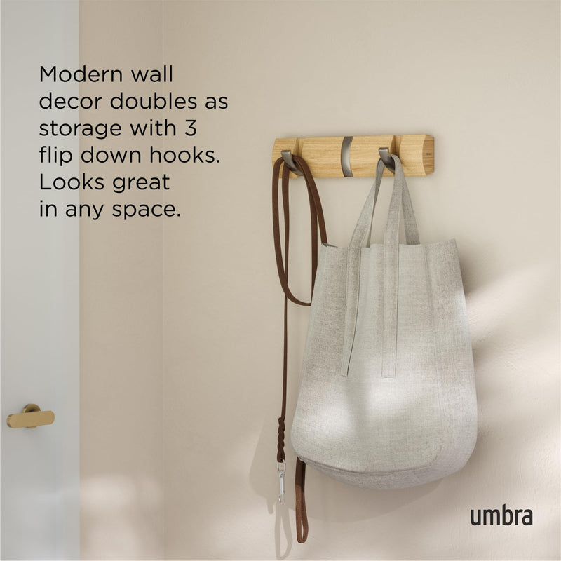 UMBRA - Flip 3 Wall Hook _ Natural-Nickel
