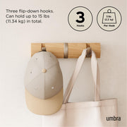 UMBRA - Flip 3 Wall Hook _ Natural-Nickel
