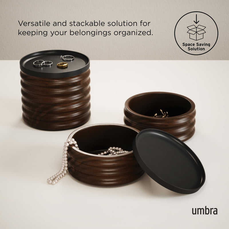 UMBRA - Tesora Wood Storage Box _ Black-Walnut