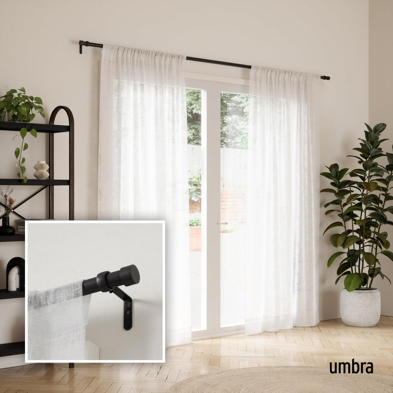 UMBRA - Cappa Curtain Rod _ 36-66" (91-168 cm) / Matte-Black / 1" (2.5 cm)