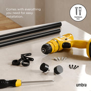 UMBRA - Cappa Curtain Rod _ 36-66" (91-168 cm) / Matte-Black / 1" (2.5 cm)