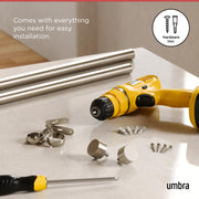 UMBRA - Cappa Curtain Rod _ 36-66" (91-168 cm) / Nickel / 1" (2.5 cm)